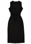 Dress over wrap black linen for female SS20113