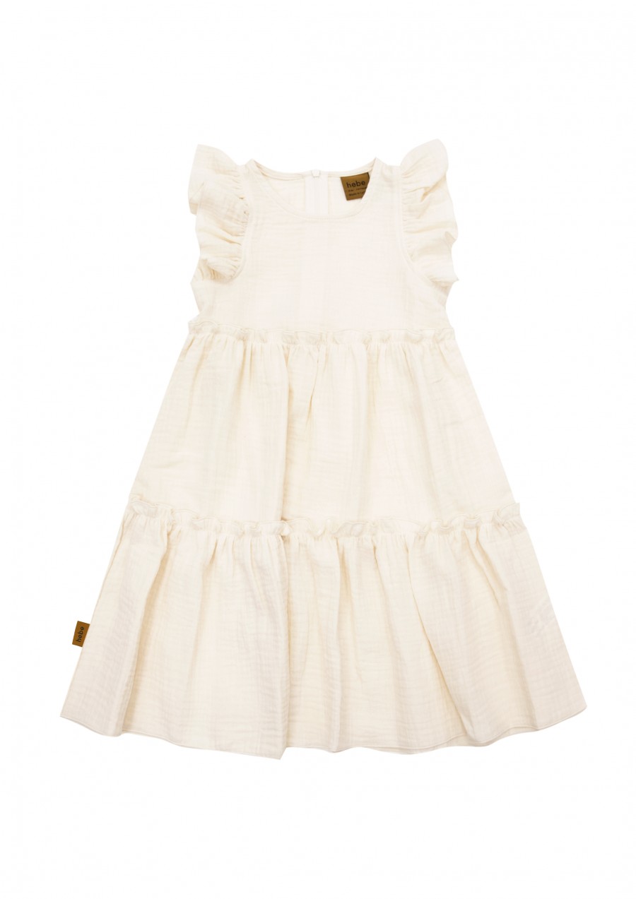 Dress beige with ruffle SS23454