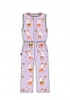 Jumpsuit violet with goose print SS24138