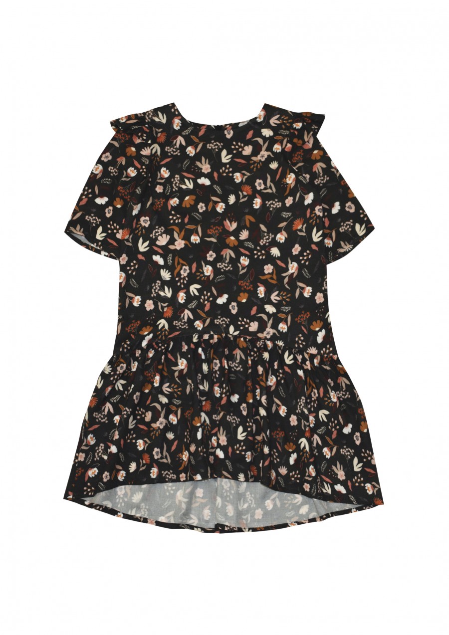 Dress with floral black print FW21036