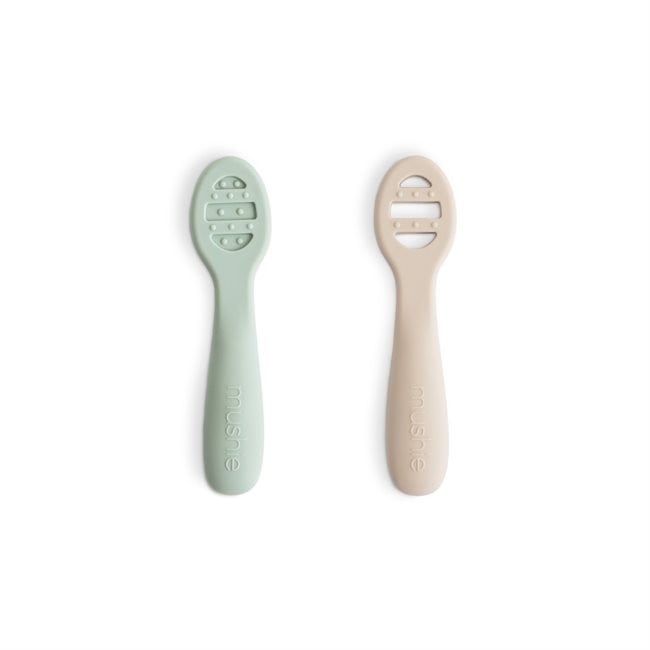 Mushie First Feeding Spoon - Cambridge Blue/Shifting Sand 101627