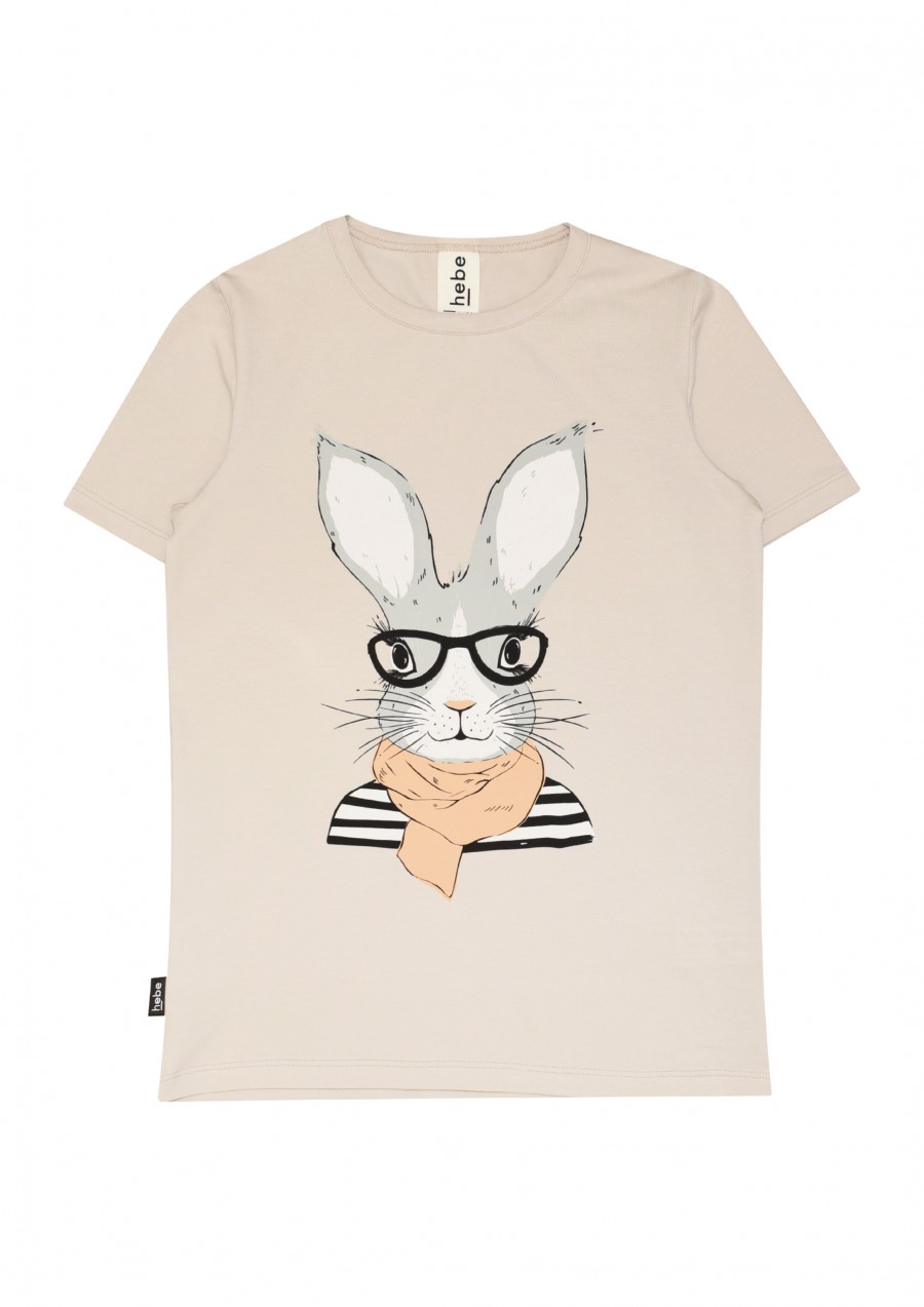 Top begie with Easter bunny for female E21023