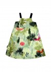 Dress with green palm print SS21047