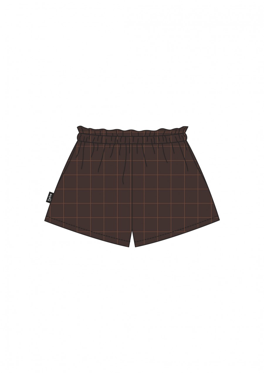 Shorts brown checkered FW21111