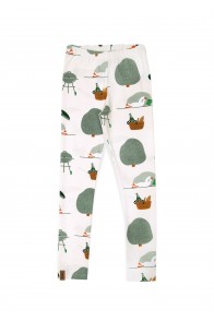 Leggings off-white with goose print