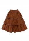 Skirt brown with flower print and ruffle FW23074L