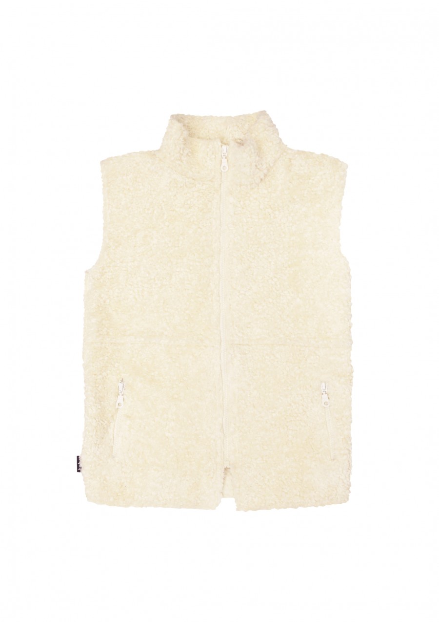 Warm faux fur outer vest white FW21450