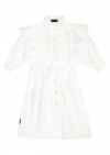 Shirt dress white cotton lace with ruffles for female (with full lining and lined sleeves) SS21356.01