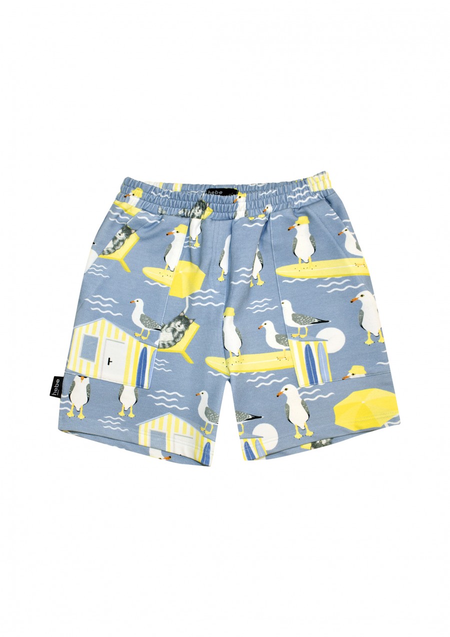 Warm shorts with blue animal print for boys SS21307