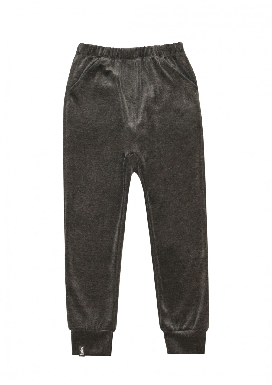 Pants dark grey velvet FW21171