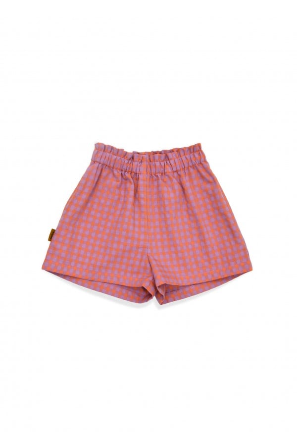 Shorts cotton with pink check print SS24194L