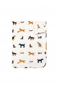 Blanket off-white with dog print