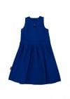 Dress linen dark blue with embroidery SS24255L