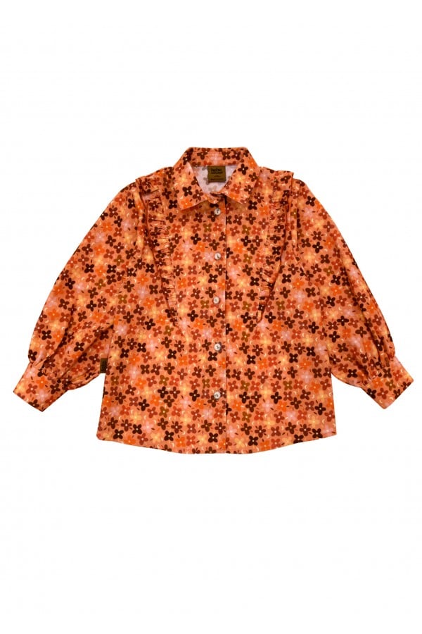 Blouse with pink flowers FW24133