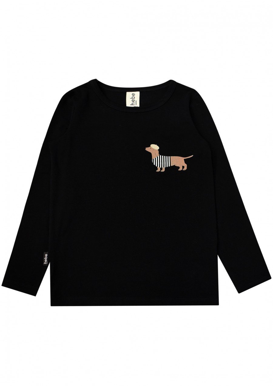 Top black with Parisian dog print for male FW21236