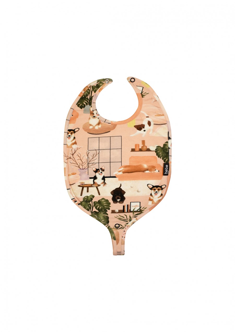 Baby bib with pacifier holder, Parisian home print FW21368