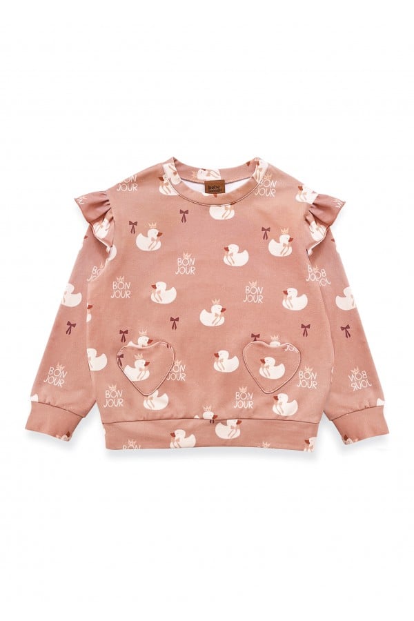 Sweater with all-over duck print 0144_F25159