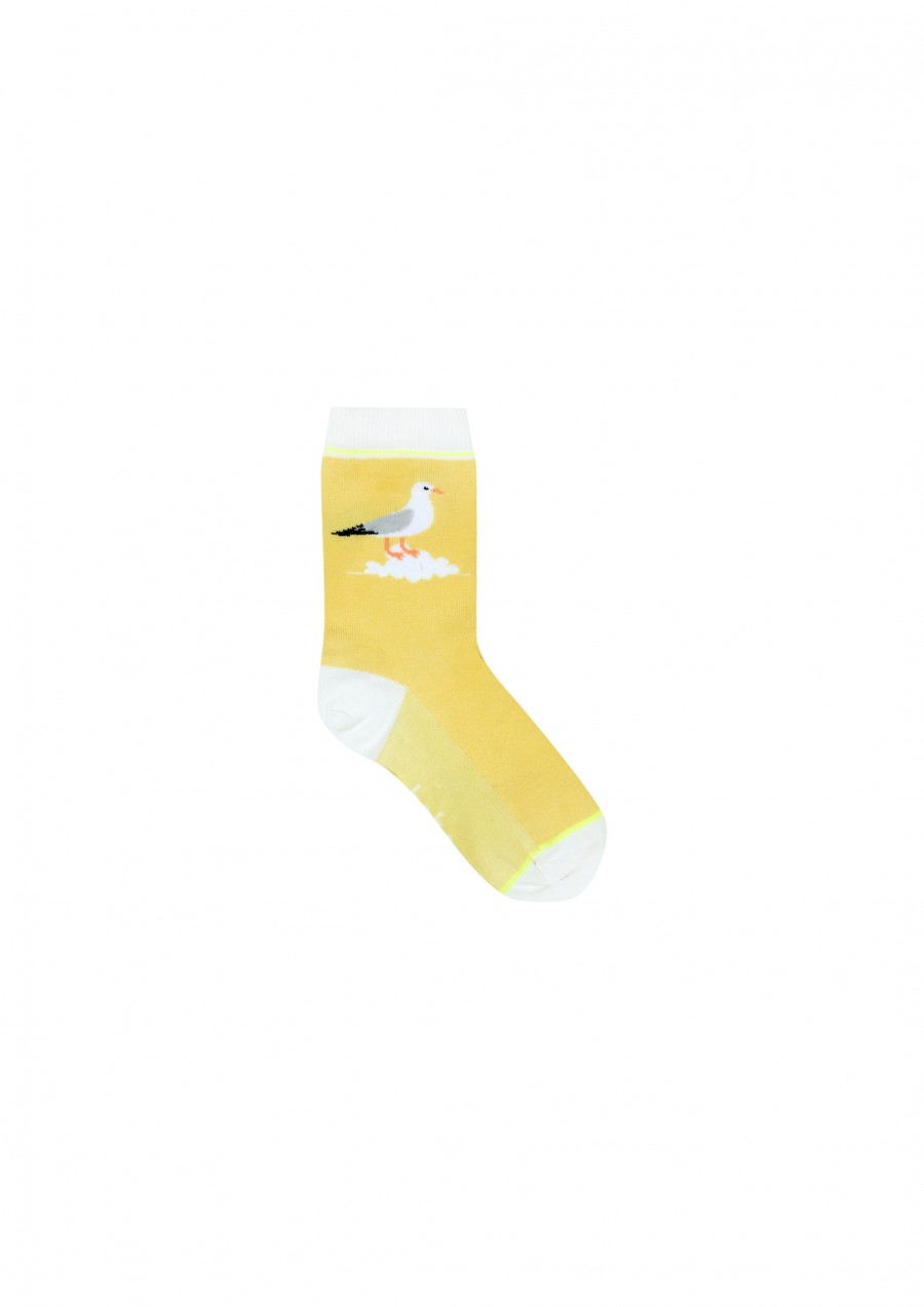 Socks yellow with a seagull SS21380