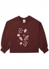 Sweater dark red with floral print for female FW21207