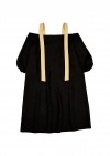 Dress black linen with beige straps for female SS20112