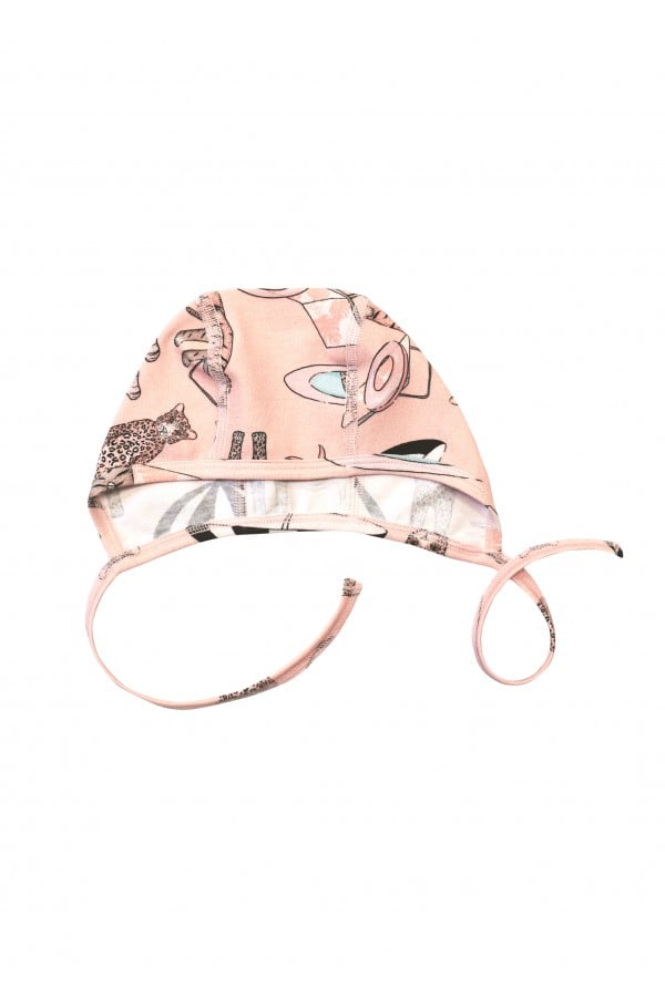 Hat for new born with pink pool print SS24485