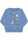 Warm sweater blue with nice journey print for adult FW21293