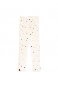 Rib leggings with all-over small flowers print
