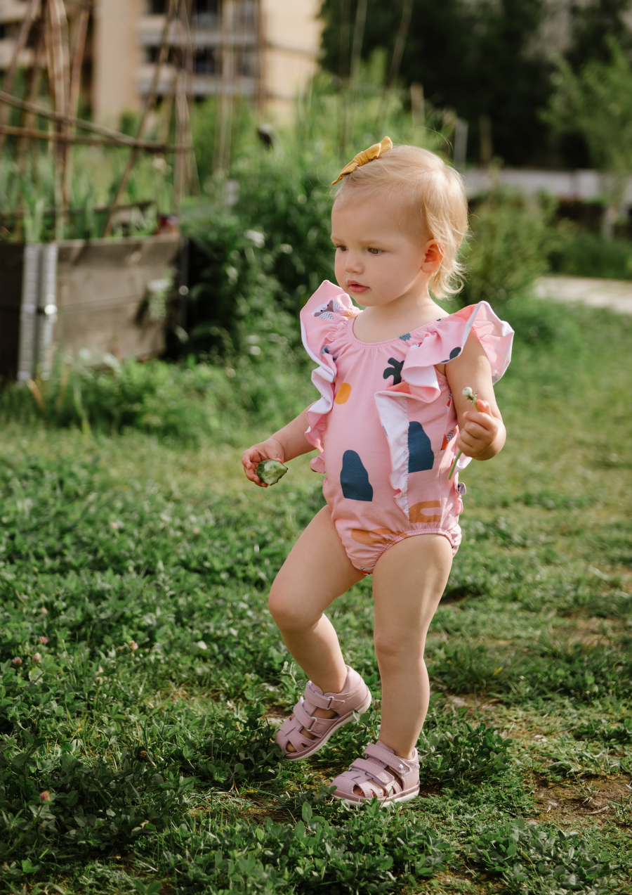 Swimsuit pink with Tuta`s fox print TUT2207