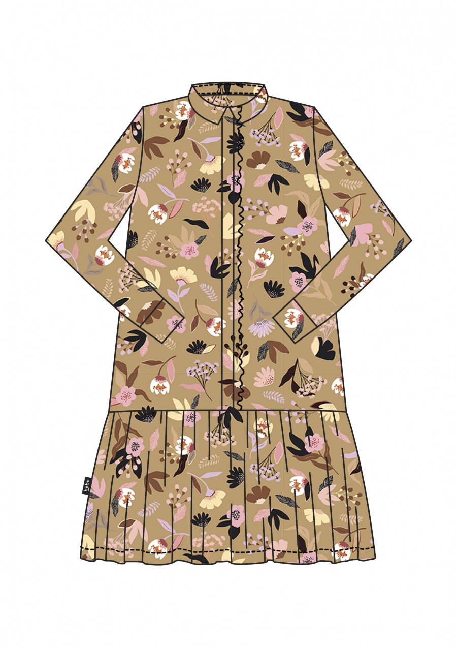 Dress with floral mustard print FW21048L