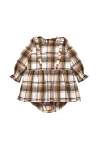 Body dress yellow checkered flanel