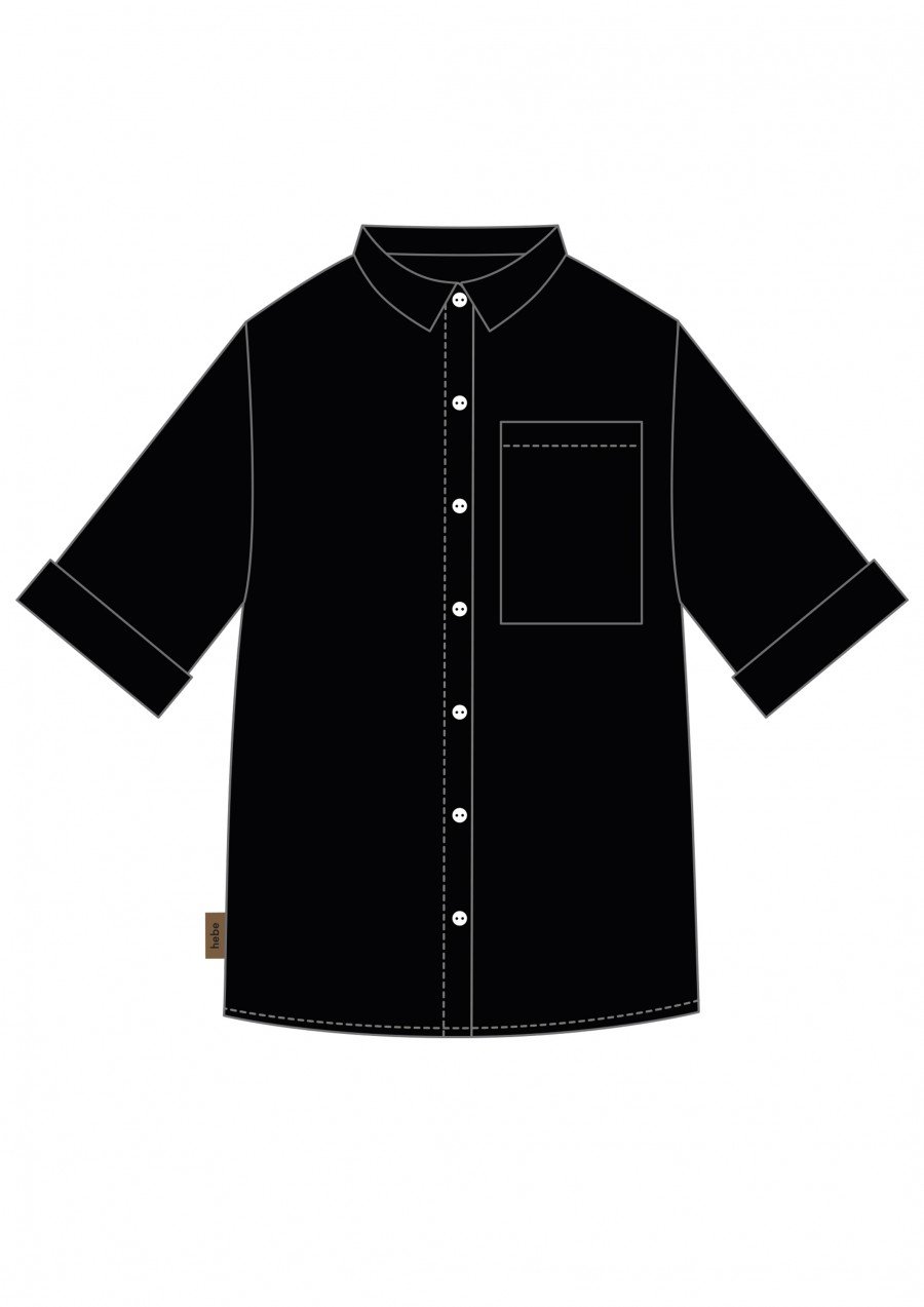 Shirt linen black, unisex SS24381