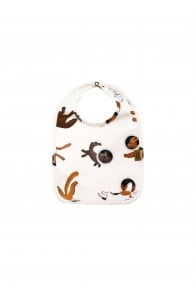 Bib with allover cat and dog allover print