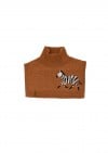 Bib brown merino wool with zebra FW23055