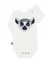 White baby bodysuit with lemur SS180056