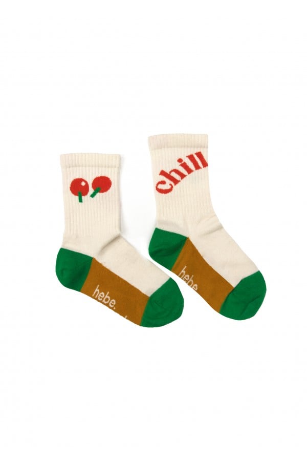 Socks off white with ping pong SS24334
