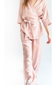 Pants pink linen