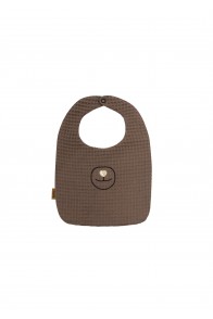 Baby bib cotton waffle chocolate brown