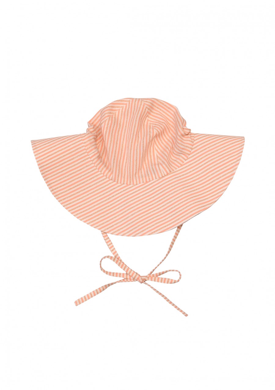 Sun hat with coral stripes SS20151
