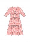 Dress pink flower print with sleeves SS21138