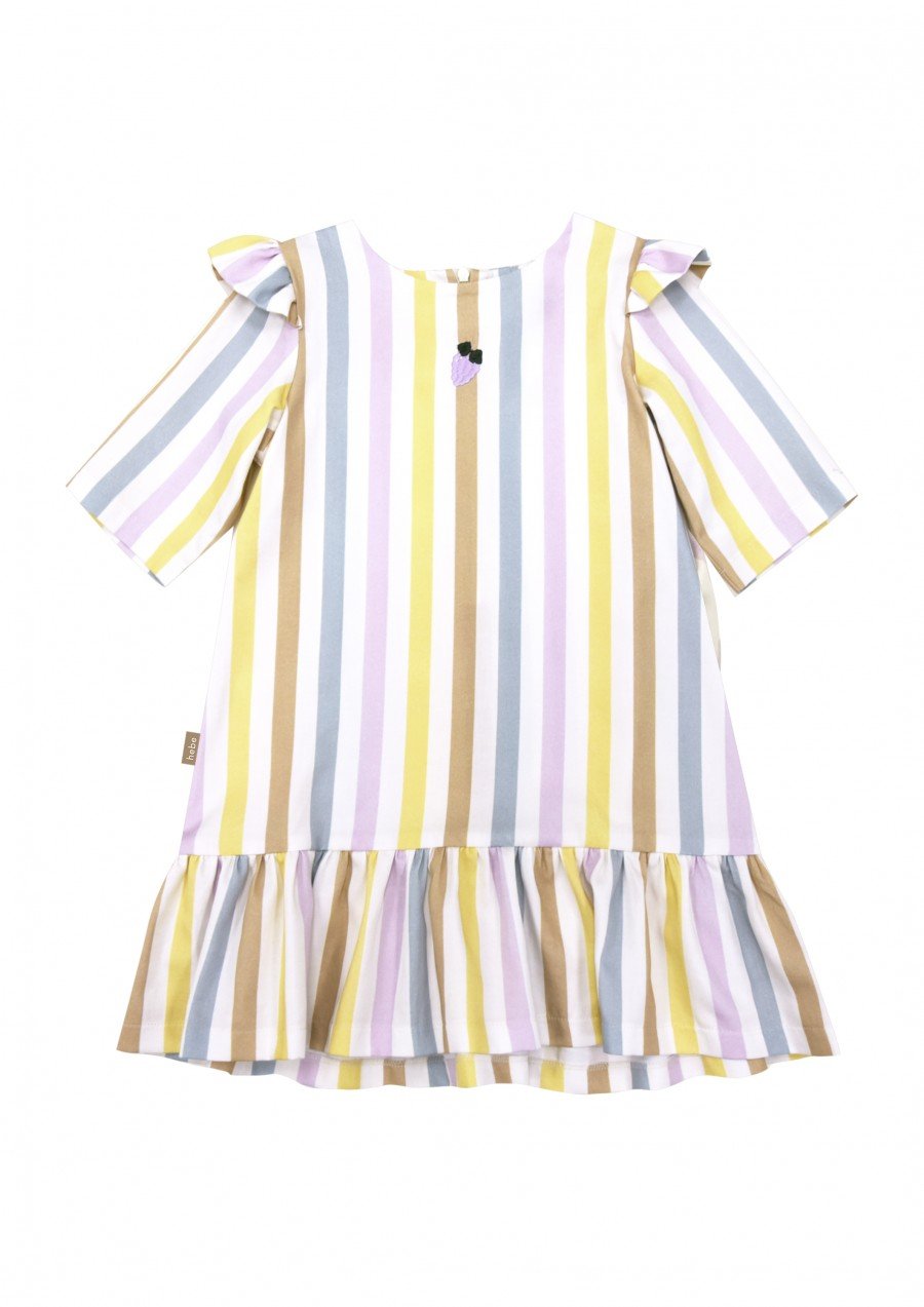 Dress with pastel stripes and embroidery SS23188