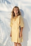 Dress yellow checkered with sleeves SS24527