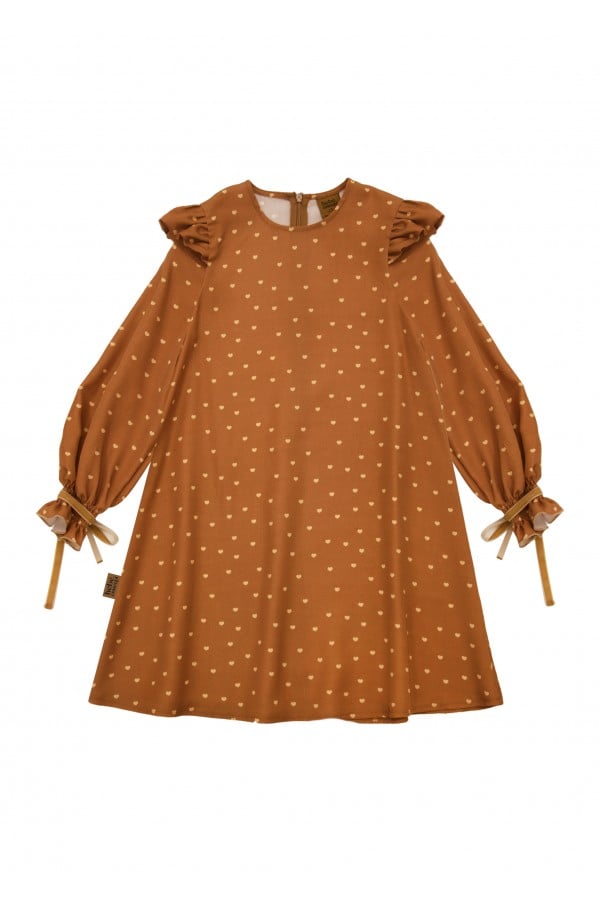 Dress with overall small heart print FW24087