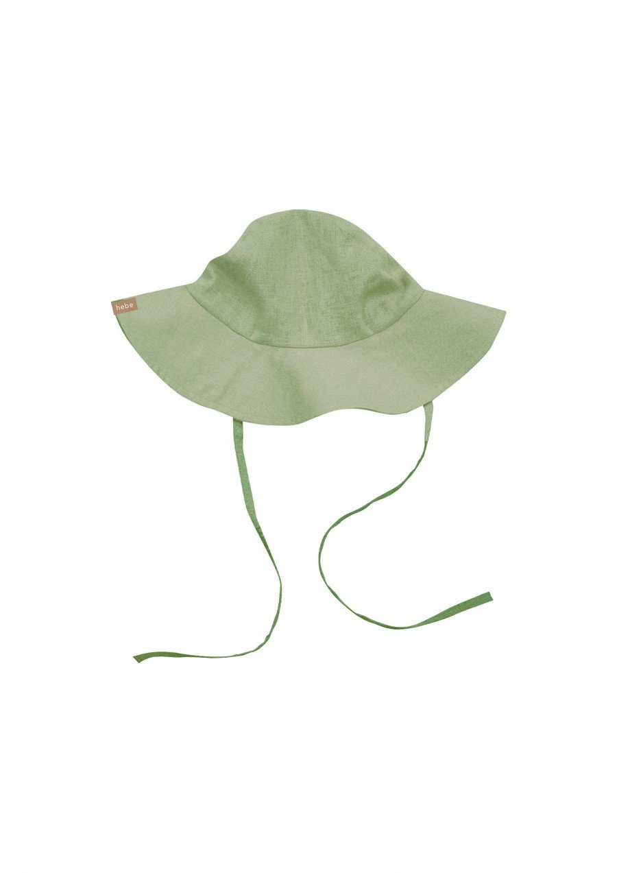 Sun hat light green linen SS23210