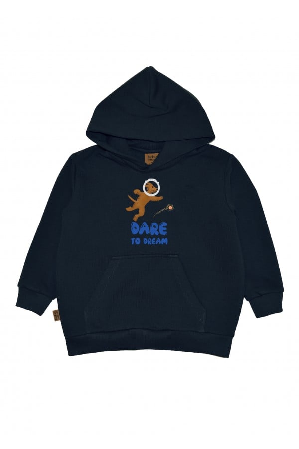 Hoodie navy with print "Dare To Dream FW24040