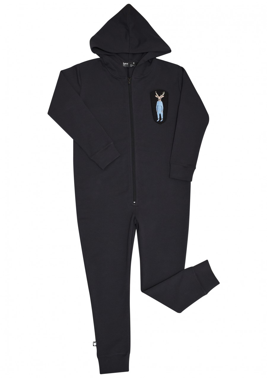 Boys jumpsuite anthracite grey with embroidery FW19113