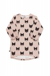 Pink sweater dress with cats FW18107