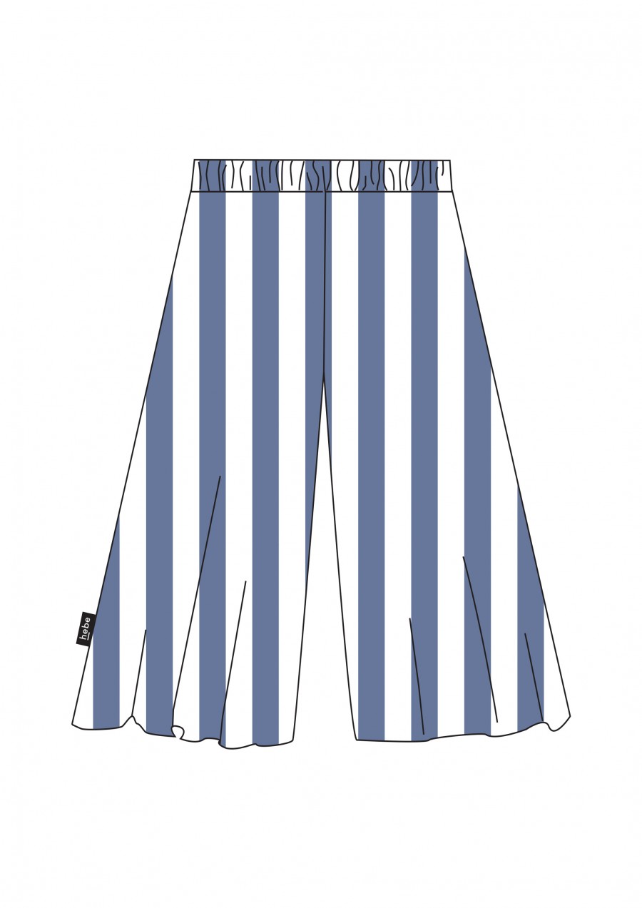 Culottes with marine blue stripes SS21331L