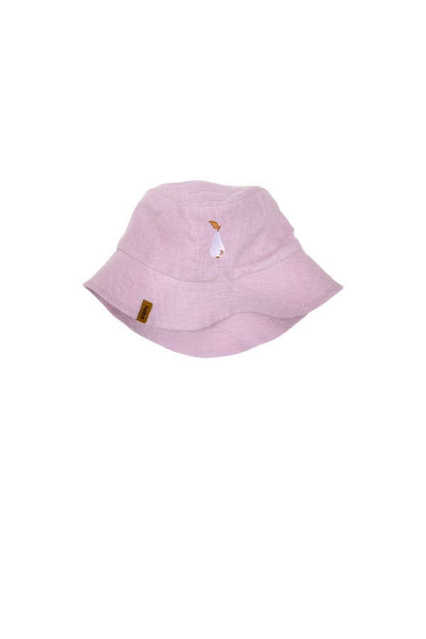 Hat linen light violet  with embroidery