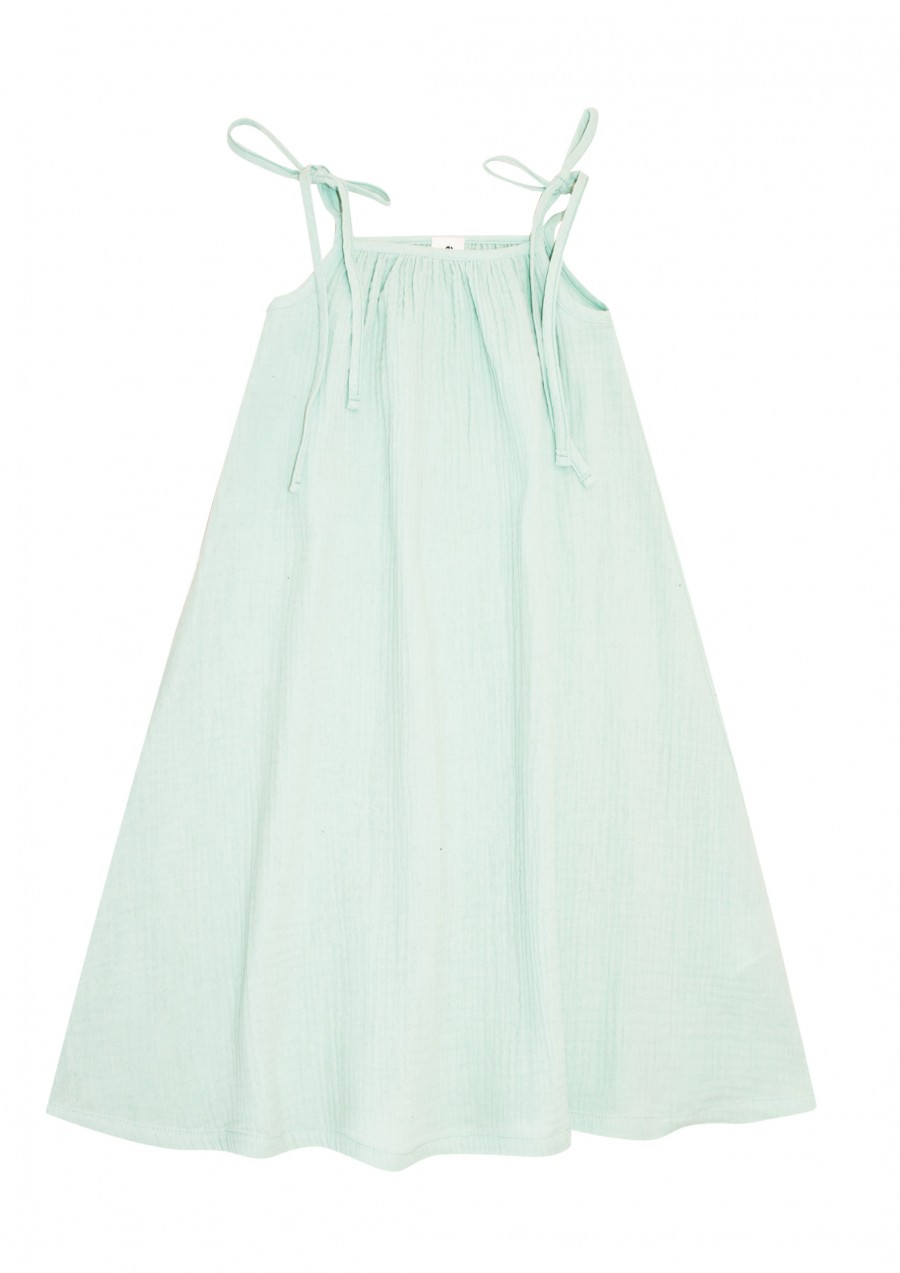 Dress mint muslin with straps for female SS21026