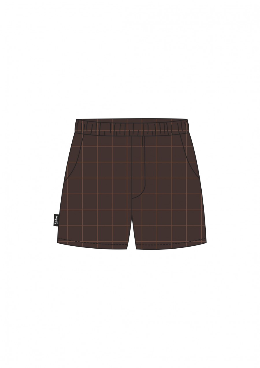 Shorts brown checkered for boy FW21112
